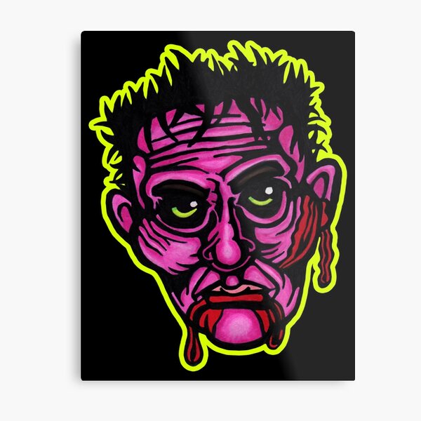 Pink Zombie - Die Cut Version Metal Print