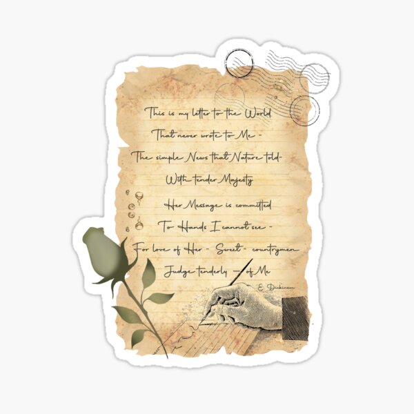 Print Emily Dickinson “This is my letter to the world” Collage