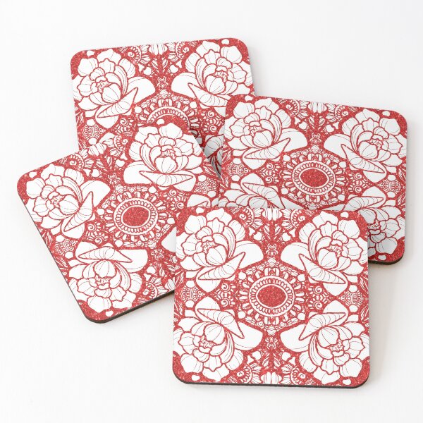 Item preview, Flower seamless pattern 1-red 2 designed and sold by Shazmina  Shariffdeen.