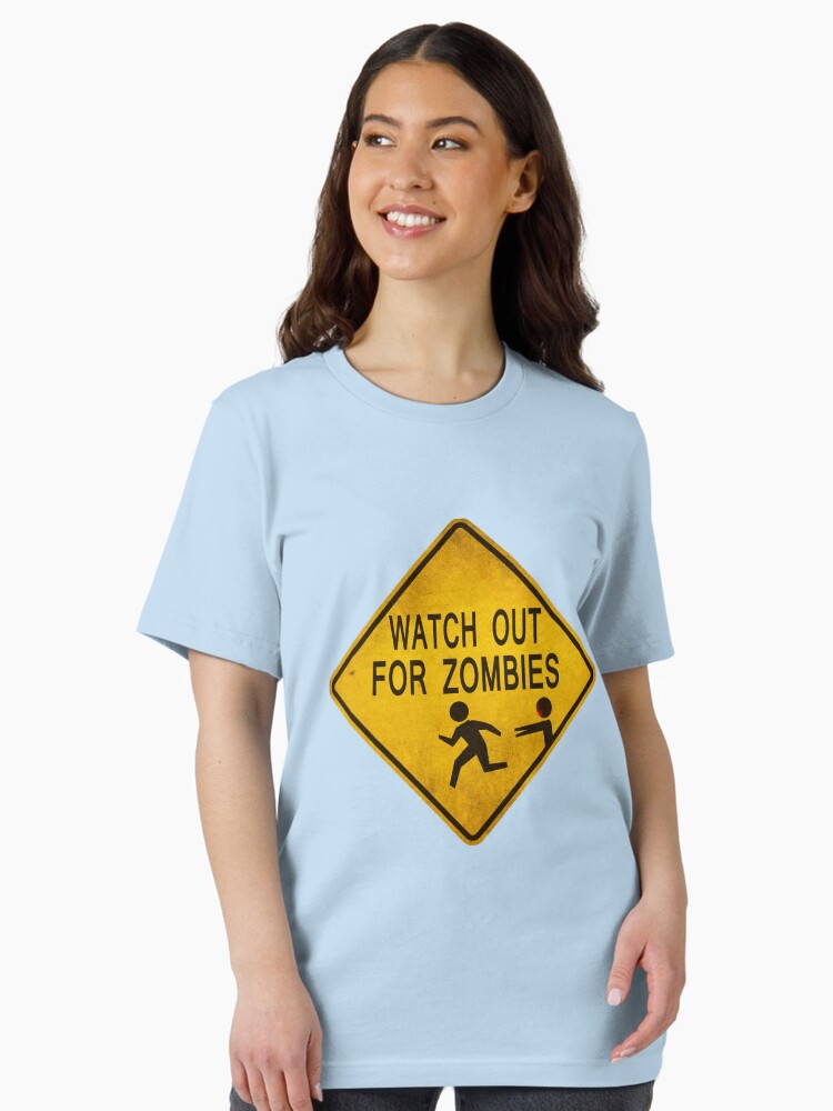 Thumbnail 2 of 7, Essential T-Shirt, Watch Out For Zombies designed and sold by bungeecow.