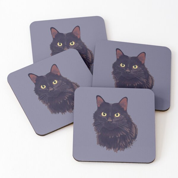 Item preview, Fluffy Black Cat - Long Hair Black Cat - Storm Grey designed and sold by EcoElsa.