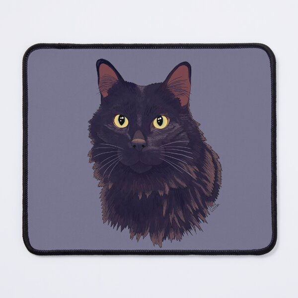 Item preview, Fluffy Black Cat - Long Hair Black Cat - Storm Grey designed and sold by EcoElsa.