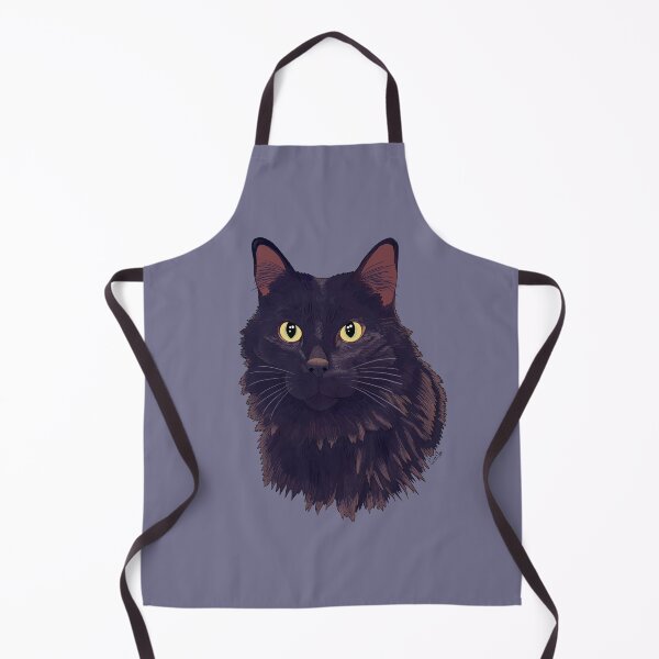 Item preview, Fluffy Black Cat - Long Hair Black Cat - Storm Grey designed and sold by EcoElsa.