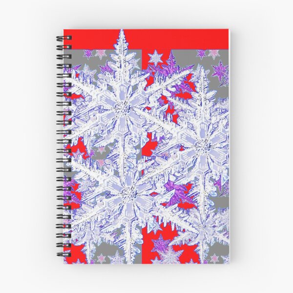 Item preview, WINTER HOLIDAY SNOWFLAKES RED, GREY ART designed and sold by sharlesart.