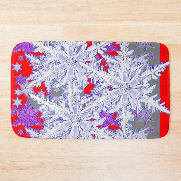 Item preview, WINTER HOLIDAY SNOWFLAKES RED, GREY ART designed and sold by sharlesart.