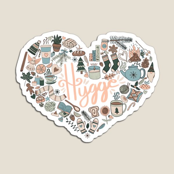 Item preview, Hygge Doodle Heart - Cozy Palette & Snow White designed and sold by EcoElsa.
