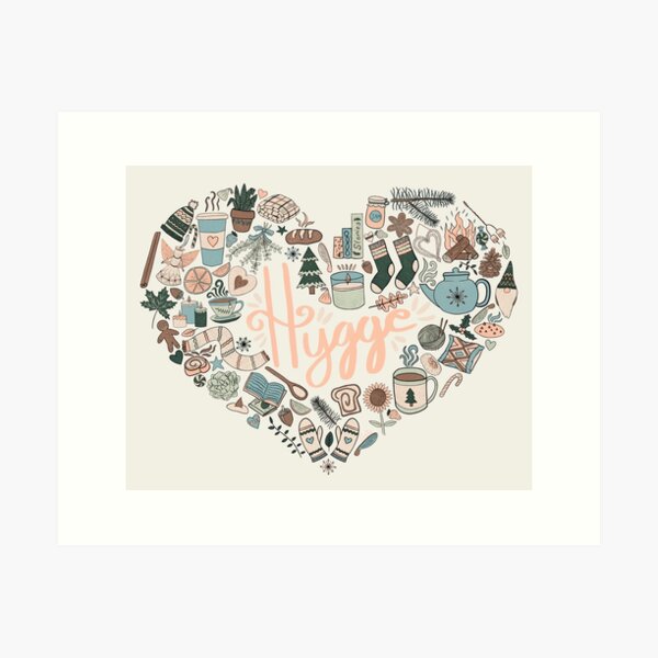 Item preview, Hygge Doodle Heart - Cozy Palette & Snow White designed and sold by EcoElsa.