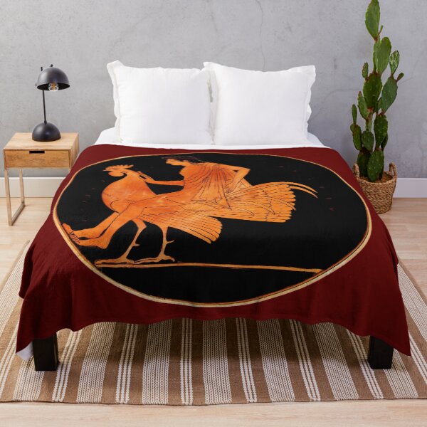 Item preview, YOUNG MAN RIDING A ROOSTER ,Red Black Archaic Greek Attic  designed and sold by BulganLumini.