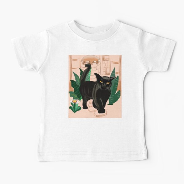 Black cat. Cat themed gifts for women, men and children Baby T-Shirt