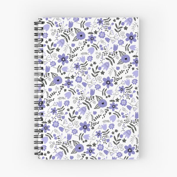 Item preview, Pretty Folk Style Floral Girly Pattern Very Peri Color on White designed and sold by Natasa Borenovic.