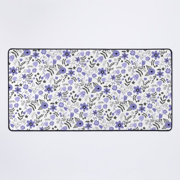 Item preview, Pretty Folk Style Floral Girly Pattern Very Peri Color on White designed and sold by Natasa Borenovic.