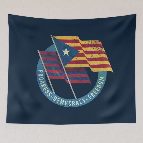 Item preview, Barcelona Dual Flags Vintage Emblem designed and sold by Lidra Zehcnas.