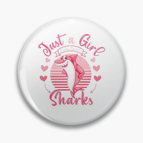 Item preview, Just a Girl Who Loves Sharks Funny Retro Women & Kids Sharks designed and sold by Usoubmaster.