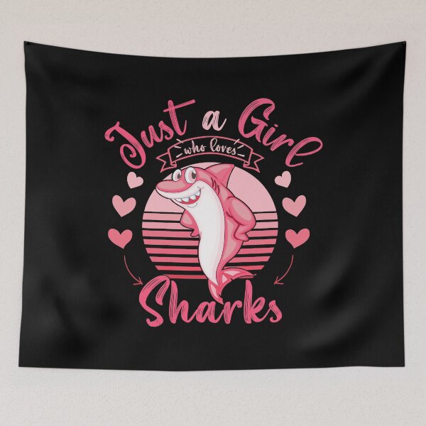 Item preview, Just a Girl Who Loves Sharks Funny Retro Women & Kids Sharks designed and sold by Usoubmaster.