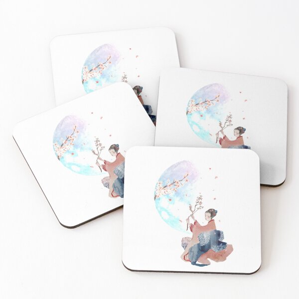 Item preview, Japanese Artwork, Geishas, Sakura Falling, Moon designed and sold by DearSunny.