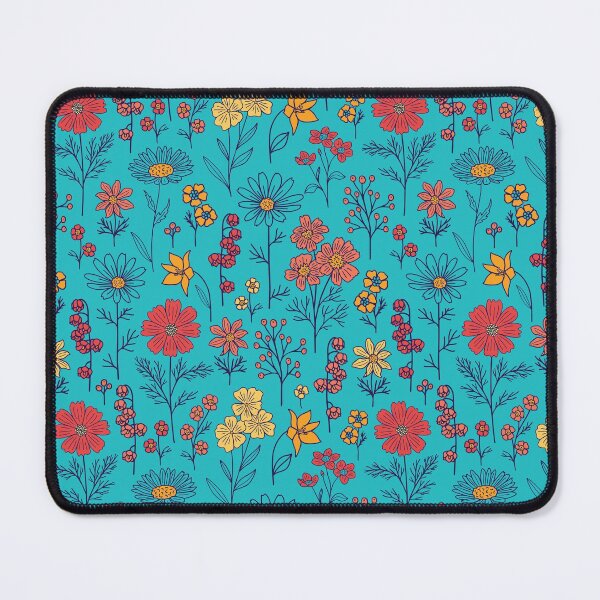 Item preview, Vibrant Turquoise, Red & Orange Floral designed and sold by somecallmebeth.