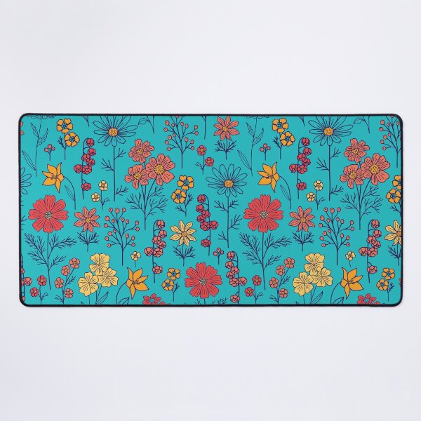 Item preview, Vibrant Turquoise, Red & Orange Floral designed and sold by somecallmebeth.