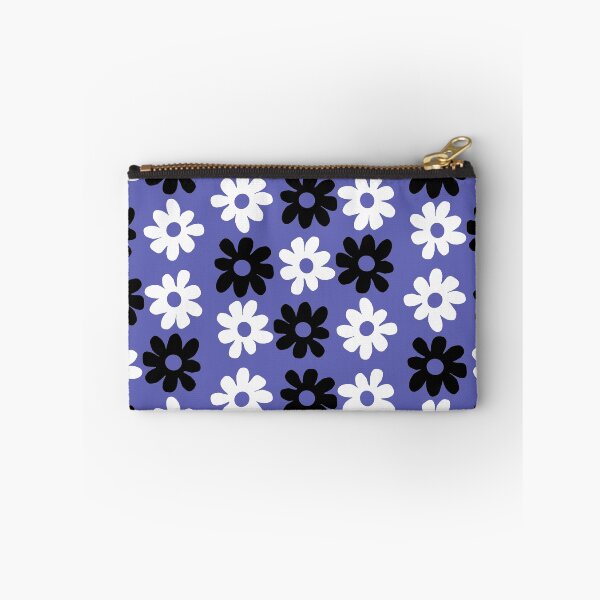 Item preview,  Black and white flowers purple blue background  designed and sold by DemonicGloom.