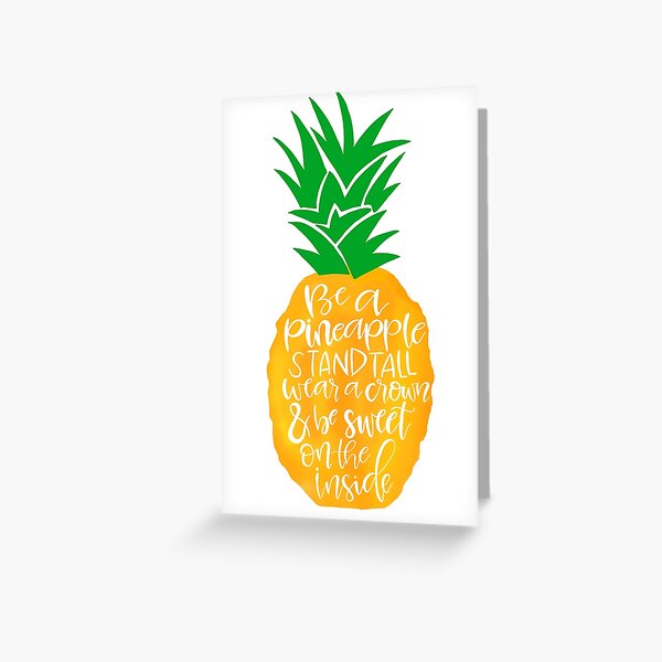 Positivity Pineapple Greeting Cards for Sale