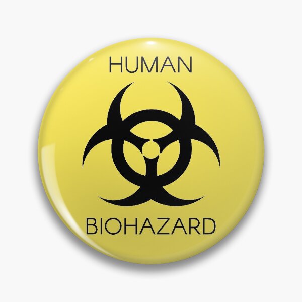 Other Collectible Pinbacks Radioactive Toxic Waste Red/Yellow Enamel