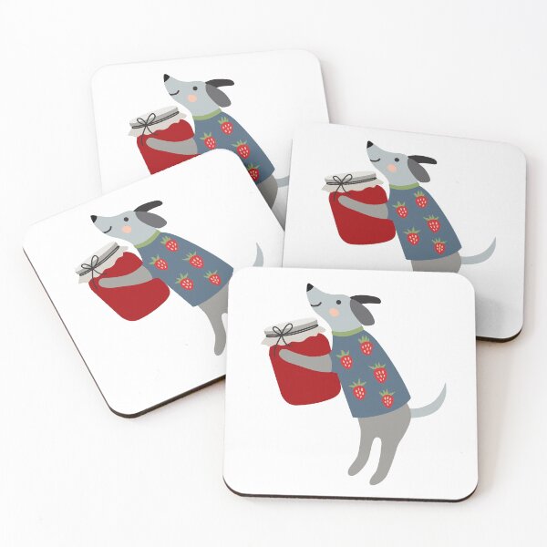 Item preview, Sweet grey puppy and strawberry jam designed and sold by Darina Gulbina.
