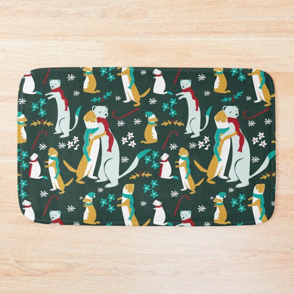 Item preview, Mustelid Christmas  Weasel Hugs teal designed and sold by belettelepink.
