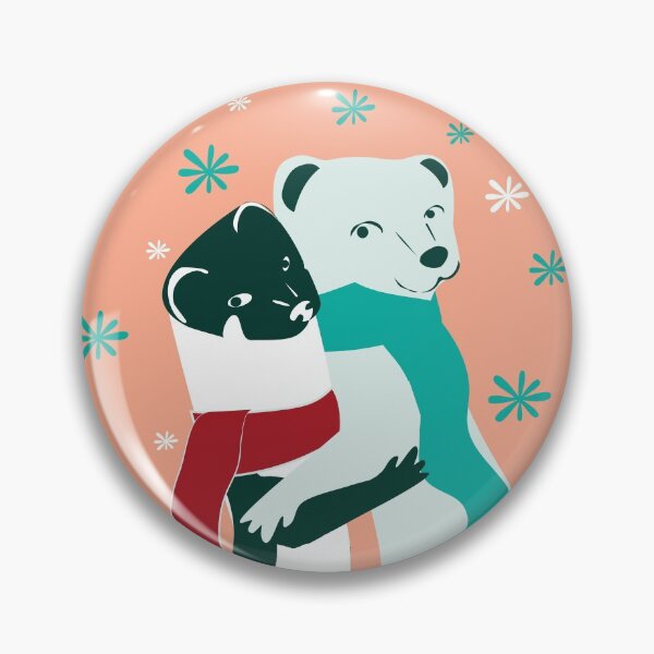 Item preview, Mustelid Christmas Weasel Hugs salmon designed and sold by belettelepink.