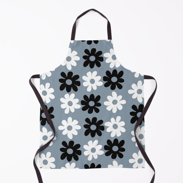 Item preview, Black and white flowers blue grey background designed and sold by DemonicGloom.