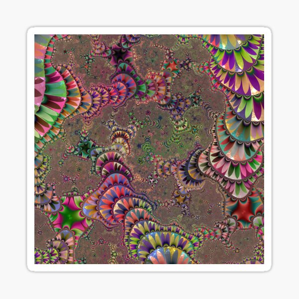 Colorful Trippy Groovy Fractal Art Sticker