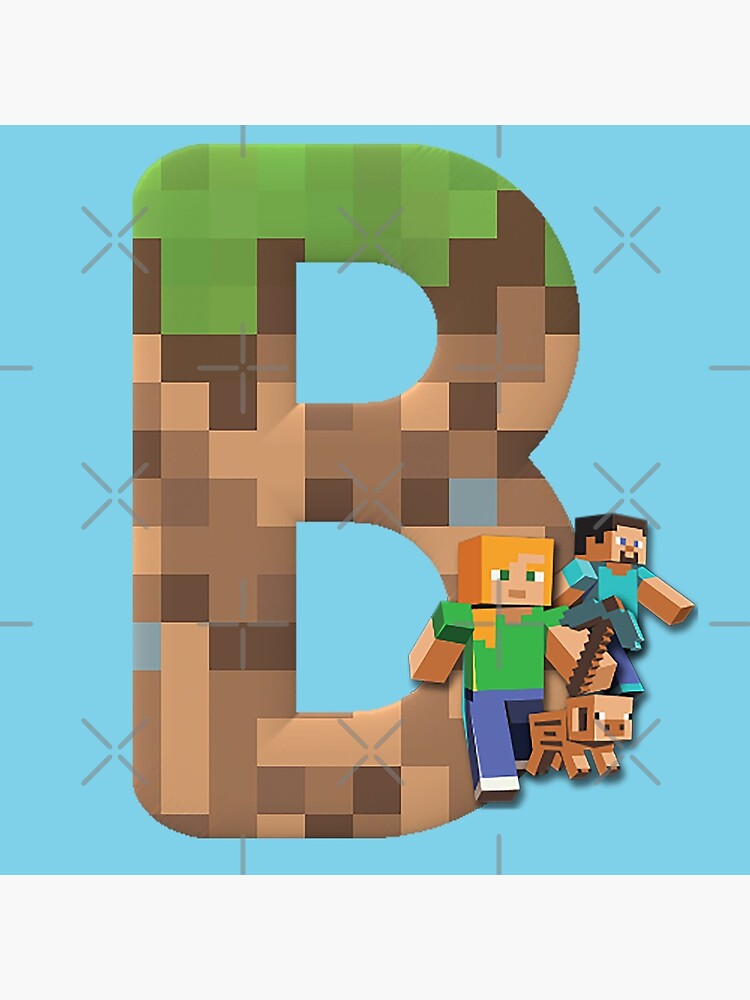 "Minecraft Personal Name Letter B" Poster for Sale by ddkart Redbubble