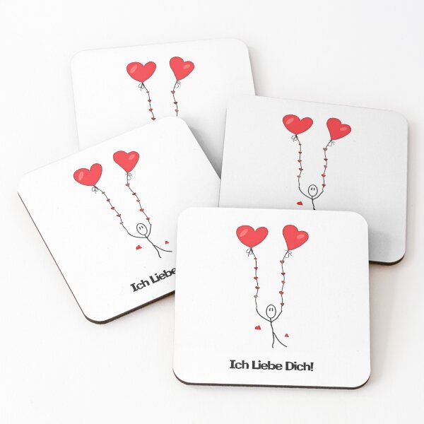 Artikelvorschau, Kleine Männer mit zwei Luftballons - "Ich Liebe Dich!" entworfen und verkauft von MC Art Studio.