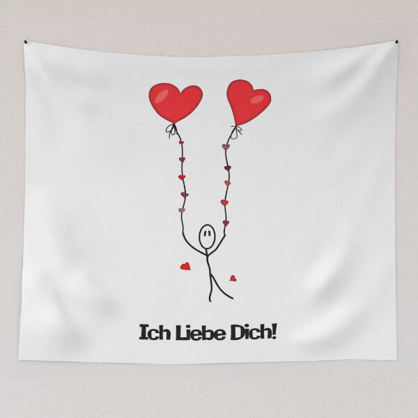 Item preview, Little Men with Two balloons -  "Ich Liebe Dich!" designed and sold by MC Art Studio.