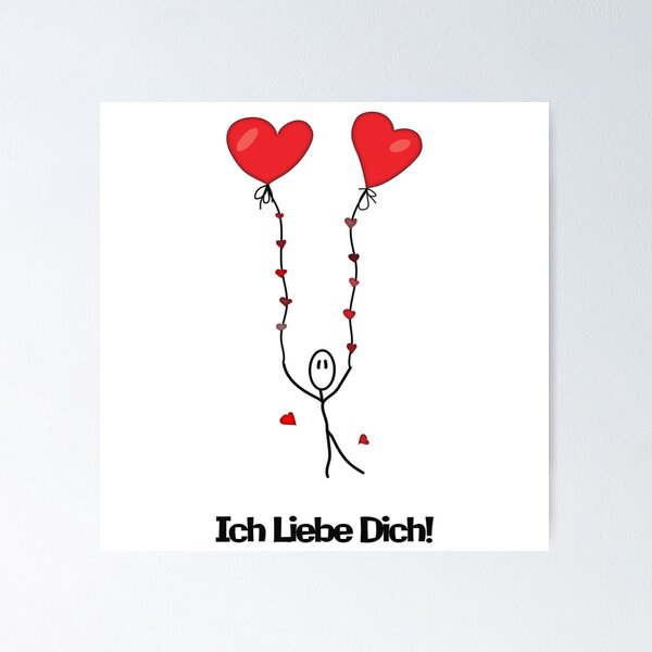 Item preview, Little Men with Two balloons -  "Ich Liebe Dich!" designed and sold by MC Art Studio.