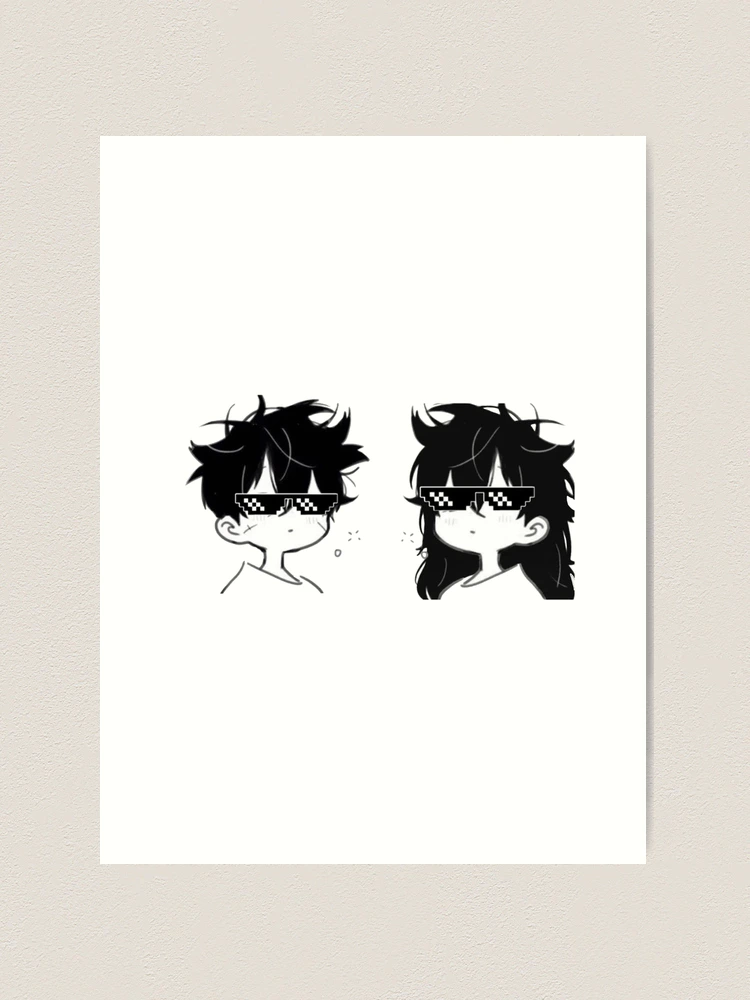 Cute anime couple kiss Art Board Print for Sale by SADDESTONE