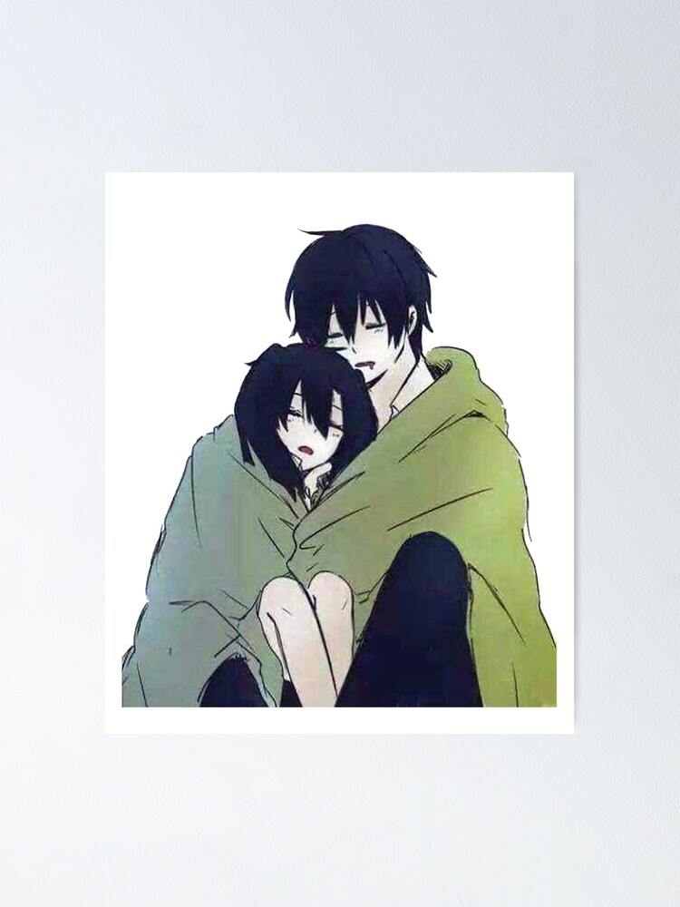 Cute anime couple kiss Art Board Print for Sale by SADDESTONE