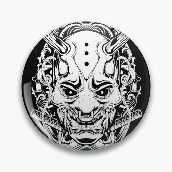 Item preview, Japanese oni mask samurai warrior (white) designed and sold by Byfab.