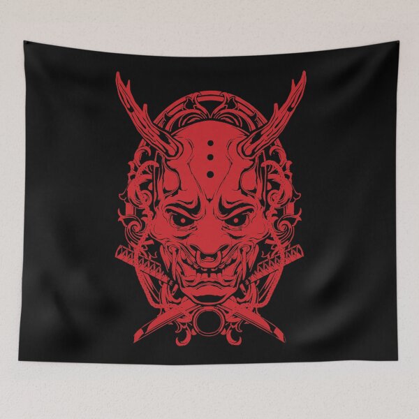 Item preview, Japanese oni mask samurai warrior (red) designed and sold by Byfab.