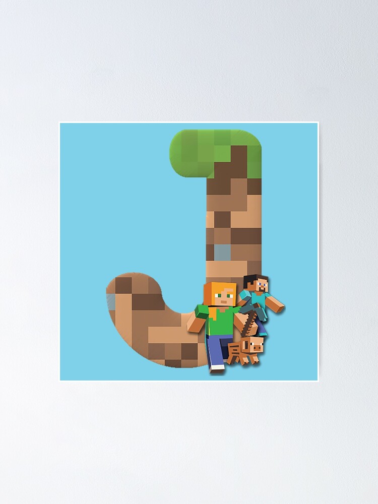 Póster «Letra de nombre personal de Minecraft J» de ddkart Redbubble