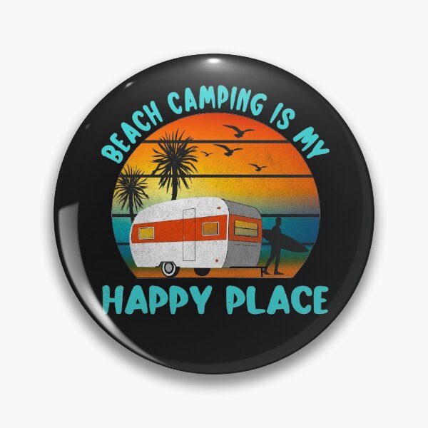 Item preview, Beach Camping Is My Happy Place - Camping Surfing Camper RV designed and sold by checkertonetees.