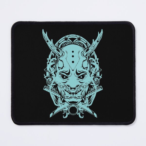 Item preview, Japanese oni mask samurai warrior (light blue) designed and sold by Byfab.