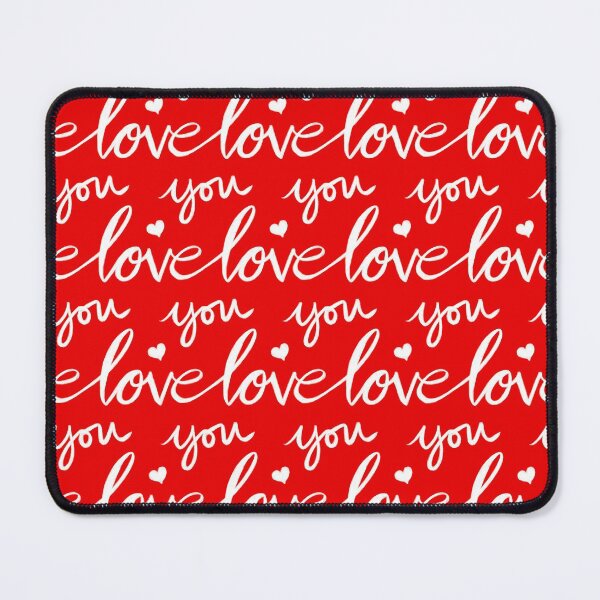 Item preview, Love You Hand Written Valentines Day Pattern Red designed and sold by Julie Erin Designs.