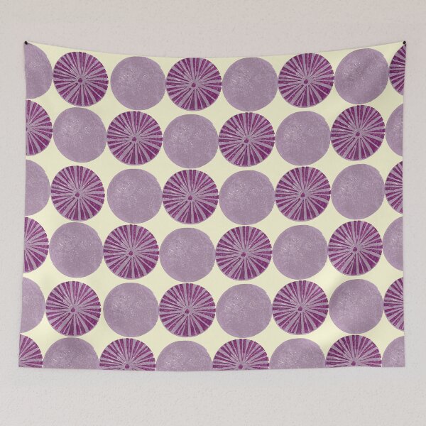 Item preview, Linocut circles purple designed and sold by Soramame.