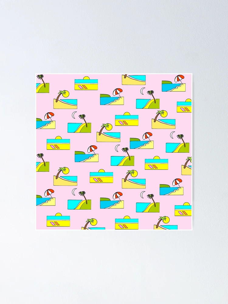 Thumbnail 1 of 3, Poster, Pink Beach Pattern designed and sold by gracedagger.
