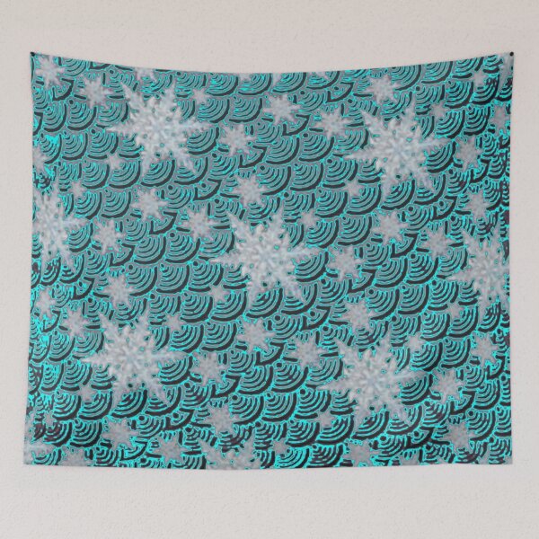 Item preview, BLUE WINTER SNOWFLAKES  PATTERN ART designed and sold by sharlesart.