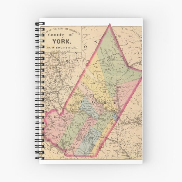 Item preview, Vintage map of York County, Fredericton, New Brunswick designed and sold by robbclarke.