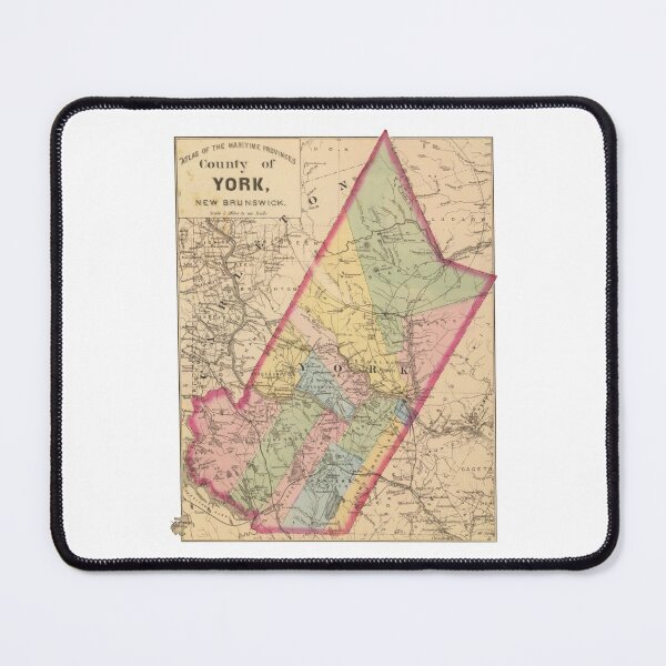 Item preview, Vintage map of York County, Fredericton, New Brunswick designed and sold by robbclarke.