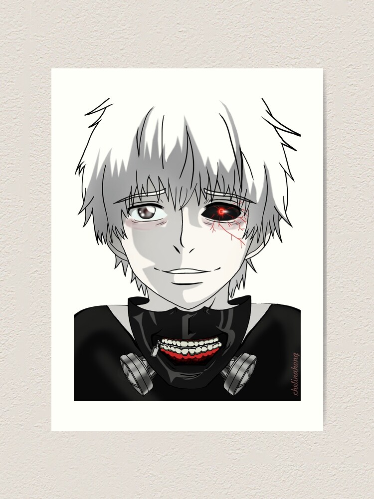 Kaneki Ken B W Art Print By Chelinahong Redbubble