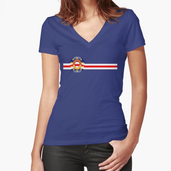 OLS - Cape Verde Flag Fitted V-Neck T-Shirt