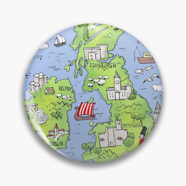 Item preview, British Isles Illustrated Map designed and sold by Emir Isovic.