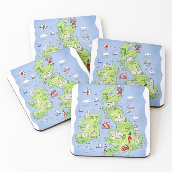 Item preview, British Isles Illustrated Map designed and sold by Emir Isovic.